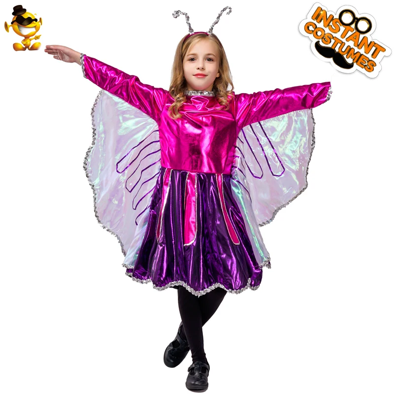 Маскарадный костюм феи на Хэллоуин для маленьких девочек Детское фиолетовое
