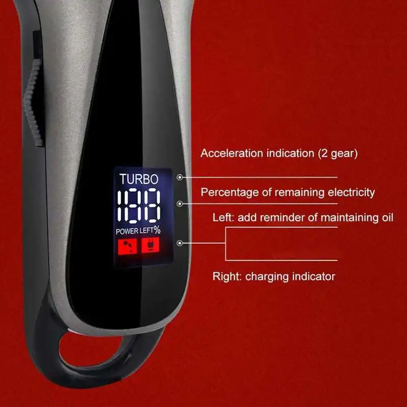 

Shaving Blades SHINON LED Adjustable Hair Clipper Trimmer Haircut Machine Electric Barber Hair Cutter Safety Razor Trimmer