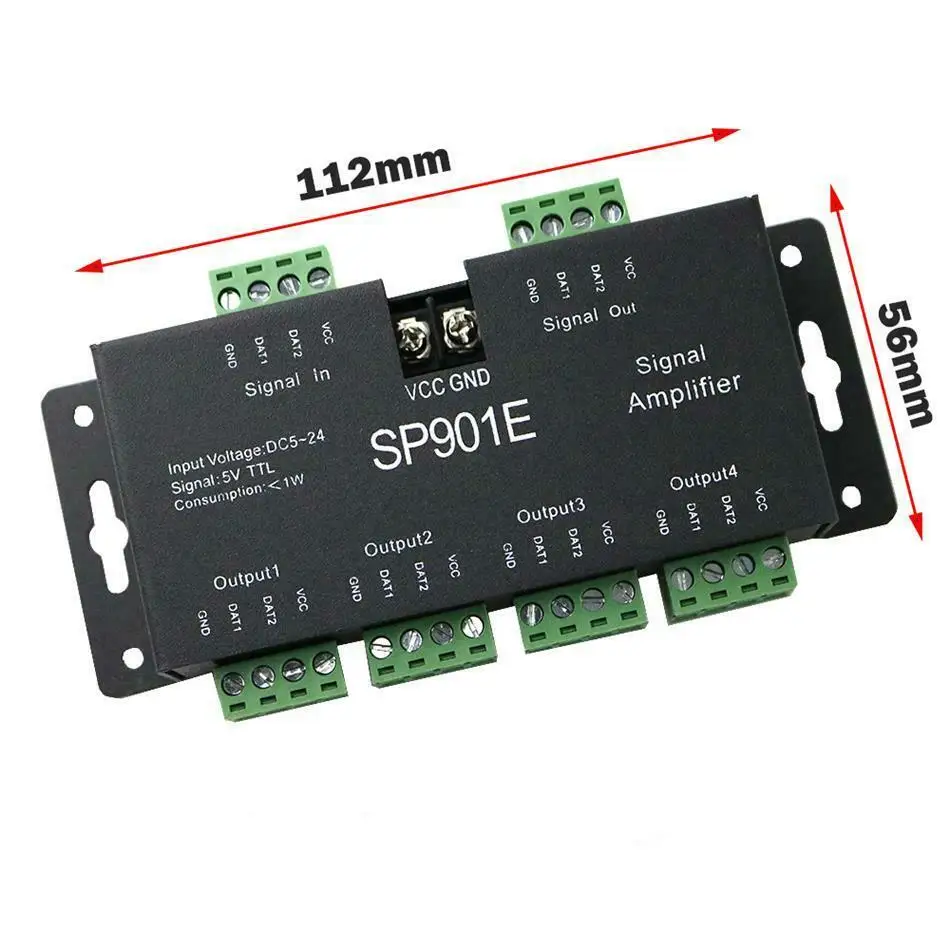 SP901E SPI усилитель сигнала для WS2812B WS2811 WS2813 пикселей RGB Светодиодные ленты Репитер