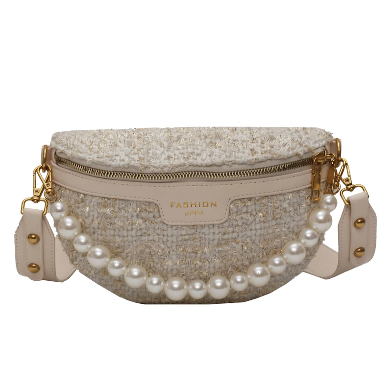 

2021 Summer Purse and Handbags Female Travel Branded Trending Hand Bag Pearl Designer MINI Woolen Cloth Crossbody Bags for Women