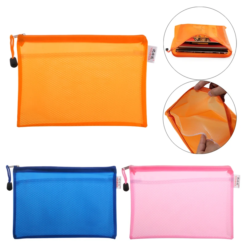 

1pc Folder for documents Capacity A5 Zipper File Pocket Storage Organizer Office School Waterproof