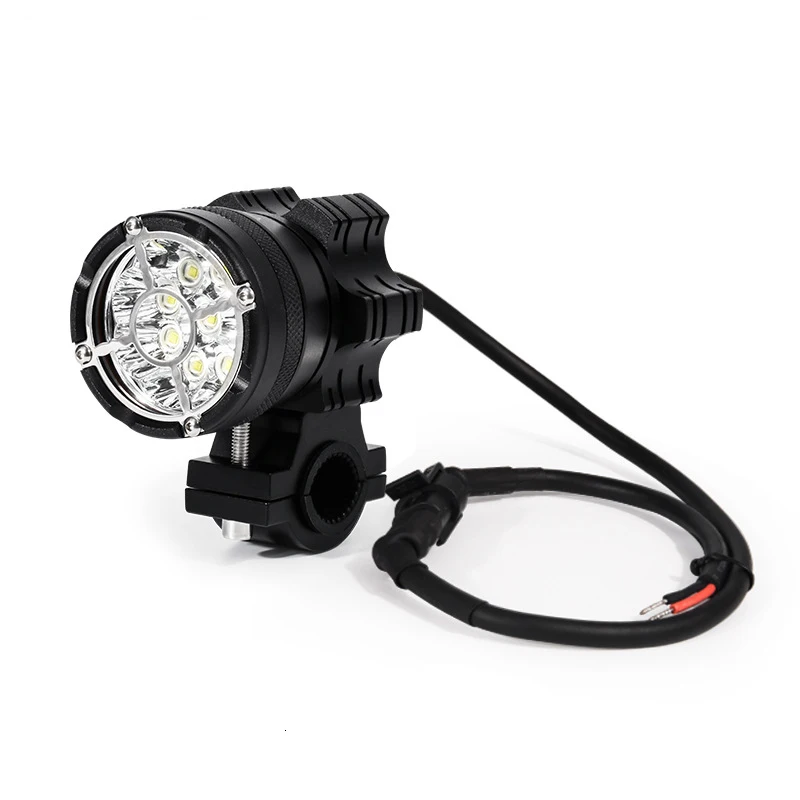 B one 9 beads lamp Светодиодные мото rcycle фары все алюминиевые корпуса 6/9 бусинки мото светодиодные лампы Мощная Вспышка мото крест прожектор для moto rcycle путешествия - Цвет: B one 9 beads lamp