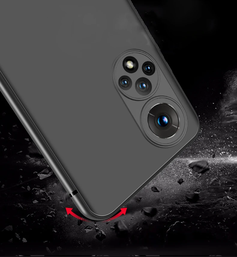 Case For Honor 50 Black Matte Soft TPU Back Cover Huawei Pro Lite SE X20 Nova9 X30i iQOO 8 | Мобильные телефоны и