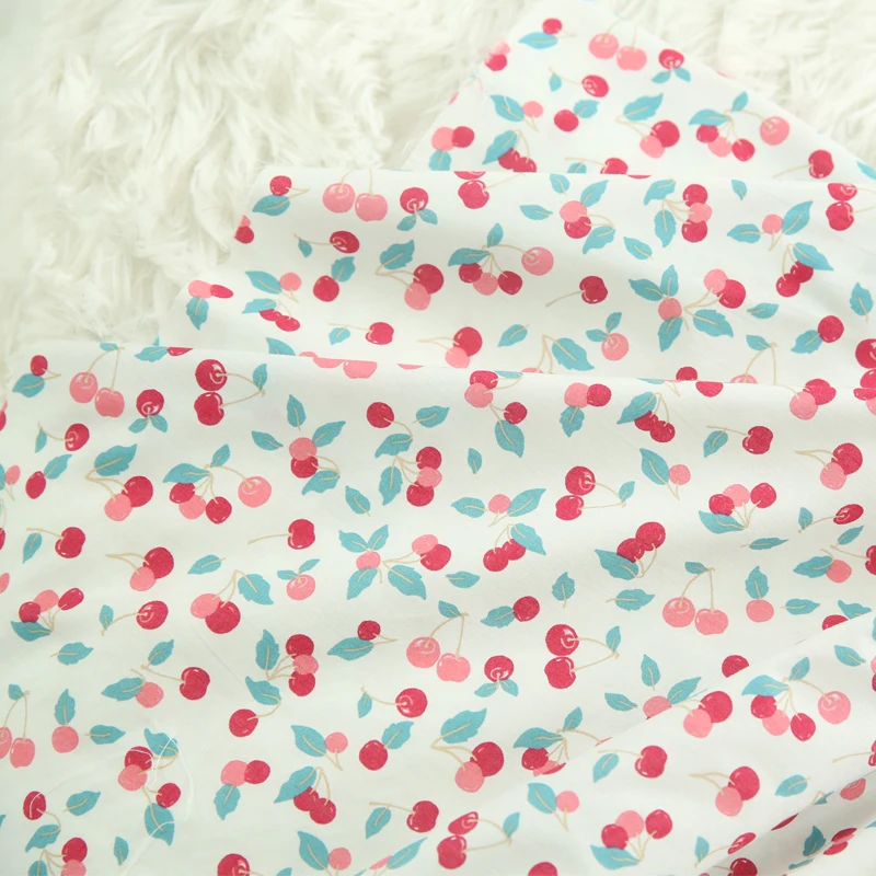 

140x50cm 40s Combed Cotton Fruit Poplin Fabric, Making Children's Summer Clothing Dress Clothing Hanfu Cloth