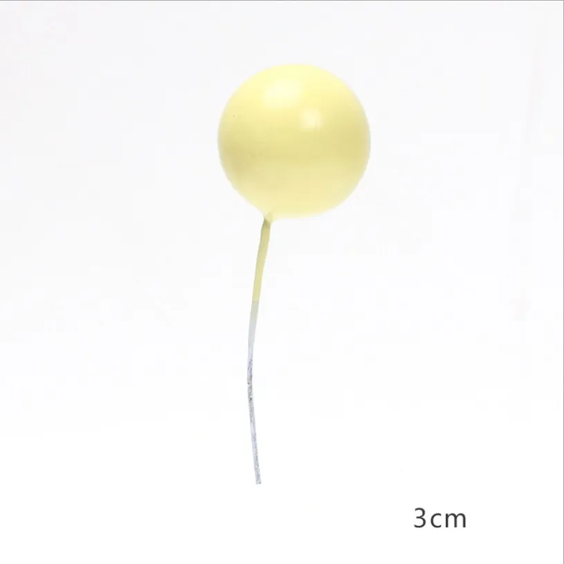 yellow 3cm 5pcs Cakelove 5 шт./лот Прекрасный Золотой шар торт Топпер кекс ко дню рождения для украшения детского душа детский день рождения праздничный свадебный сувенир поставки - Цвет: yellow 3cm 5pcs