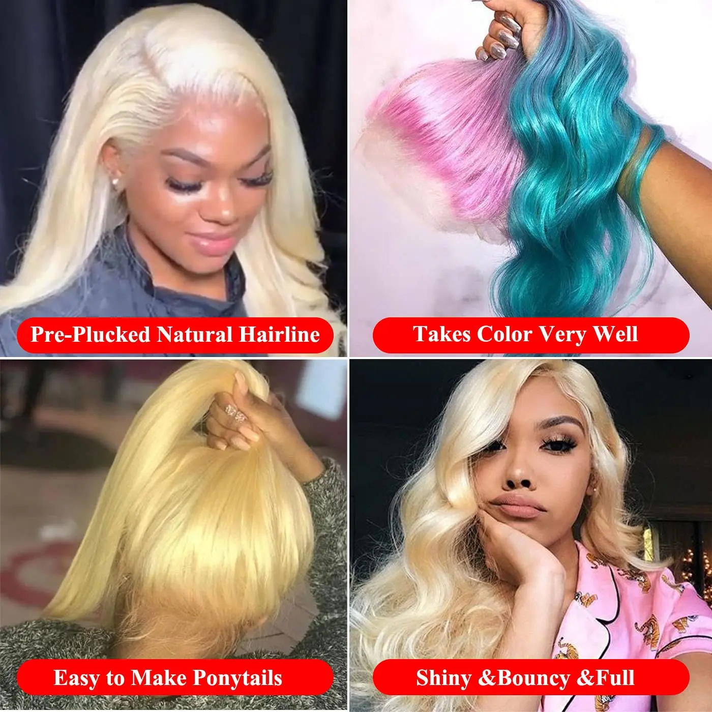 

Body Wave 613 Honey Blonde 13x4 Lace Front Human Hair Wigs Pre plucked Brazilian Glueless Remy Hair 4X4 LaceClosure Wig 150%