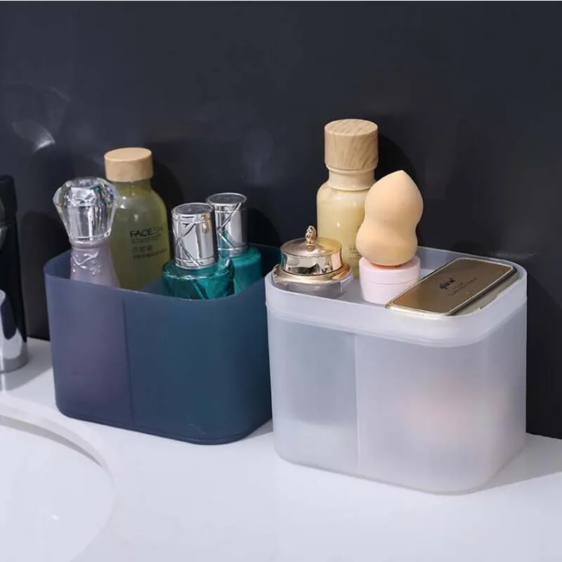 

Органайзер для косметики, пластиковая коробка с разделителями и крышкой для хранения карандашей и масок в ванной