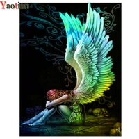 coloful wings diy 5d diamond painting full square round drill resin embroidery diamond mosaic cross stitch angel new year gift