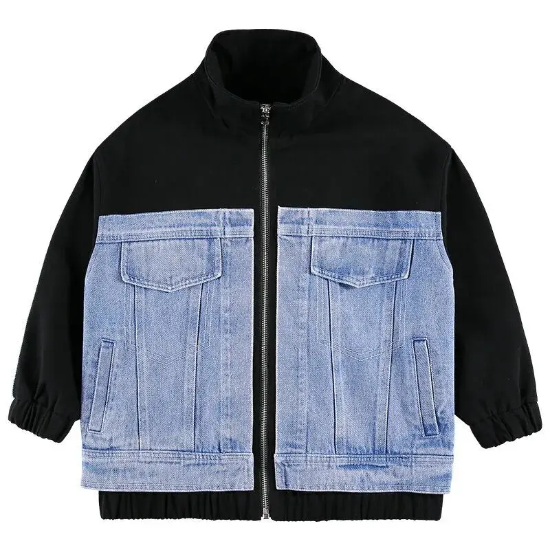 

Spring Autumn Boys Denim Jacket Teen Boys Jacket 2021 New Children's Big Boy Denim Top Kids Jeans Coat 4-12Y