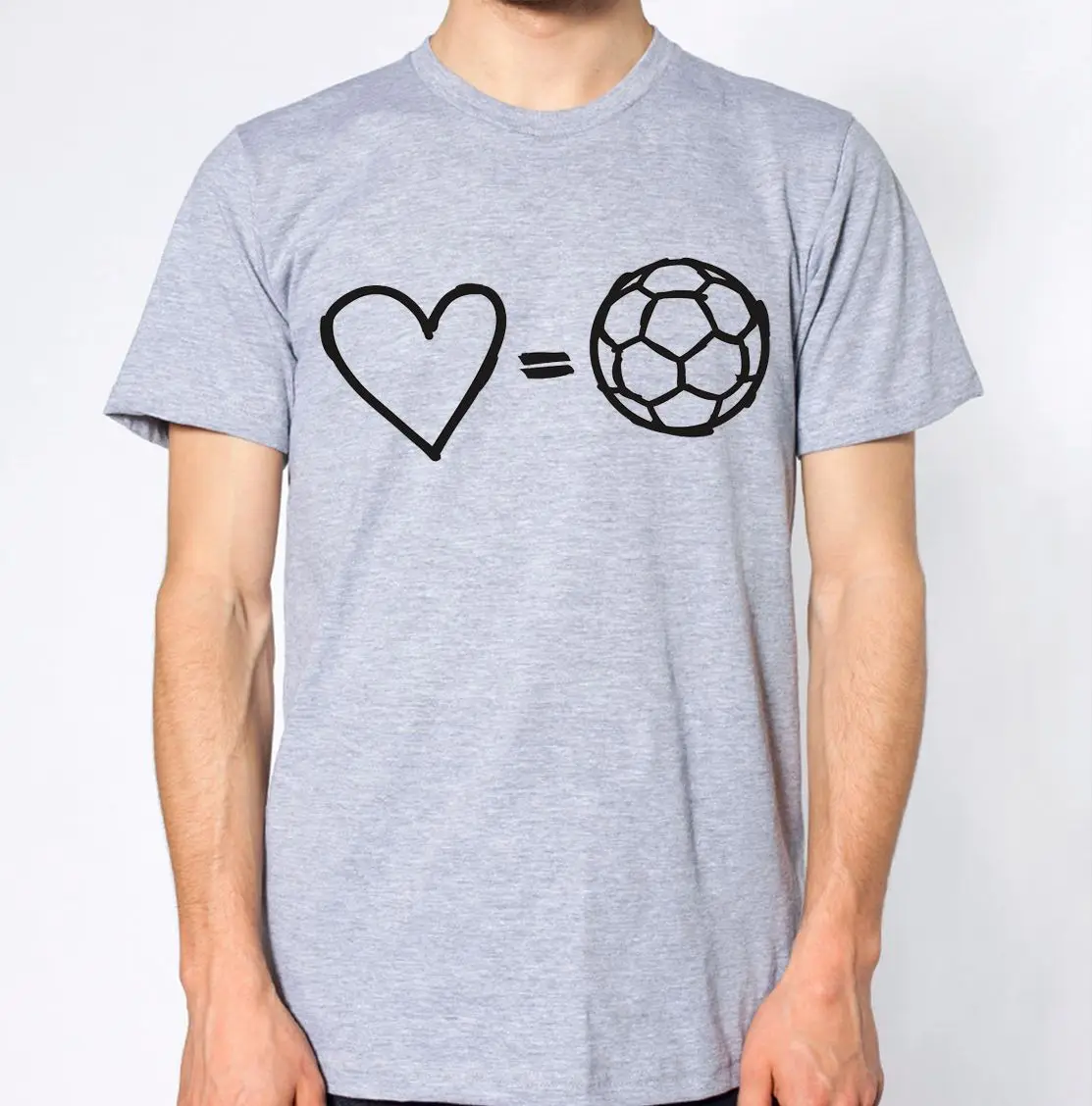 Футболка с надписью I Love football Sport Top2019 Модная брендовая футболка из 825% хлопка