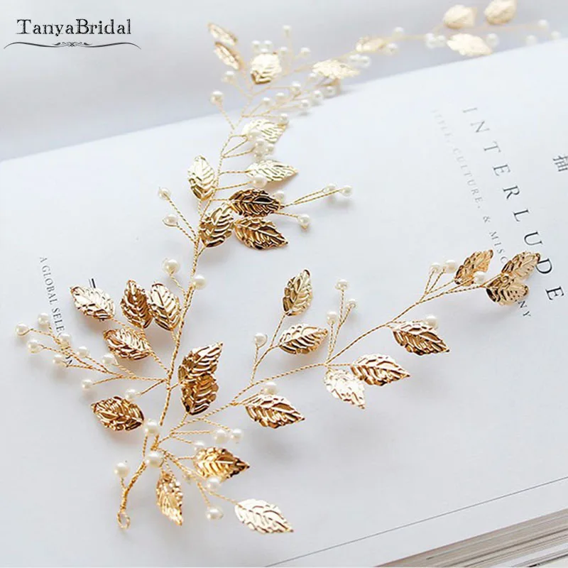 

gold leaf wedding hair accessories fashion women headpieces DH037