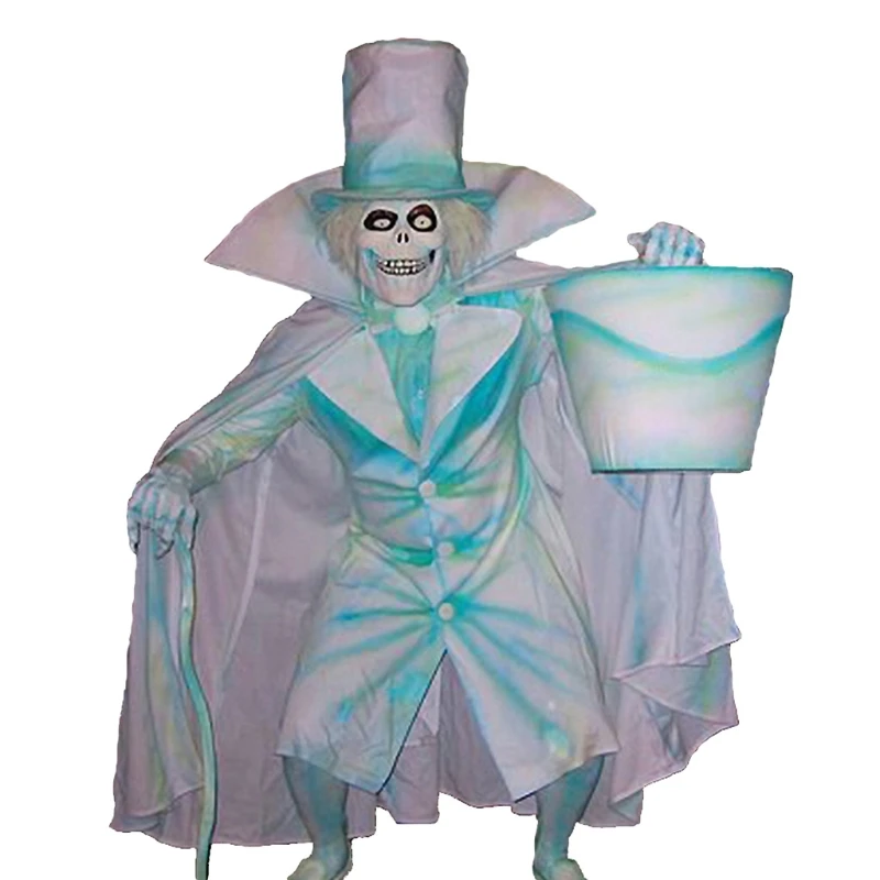 

P82E Хэллоуин статуя призрака из смолы орнамент жуткий скелет с ведром плащ из тростника скульптура ужас праздничный декор для вечеринки