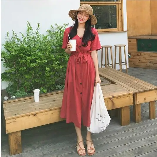 Новое поступление 2020 модное летнее платье в консервативном стиле хлопковое