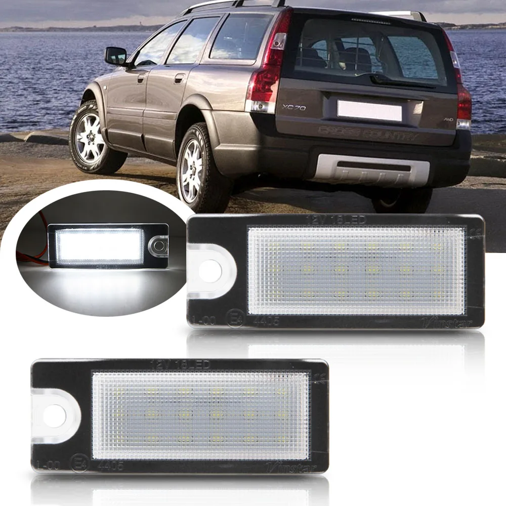 

2pcs LED License Plate Number Lights Lamp Error Free For Volvo V70 I 00-07 XC70 01-07 S60 01-06 S80 99-06 XC90 03-up Car Accesy