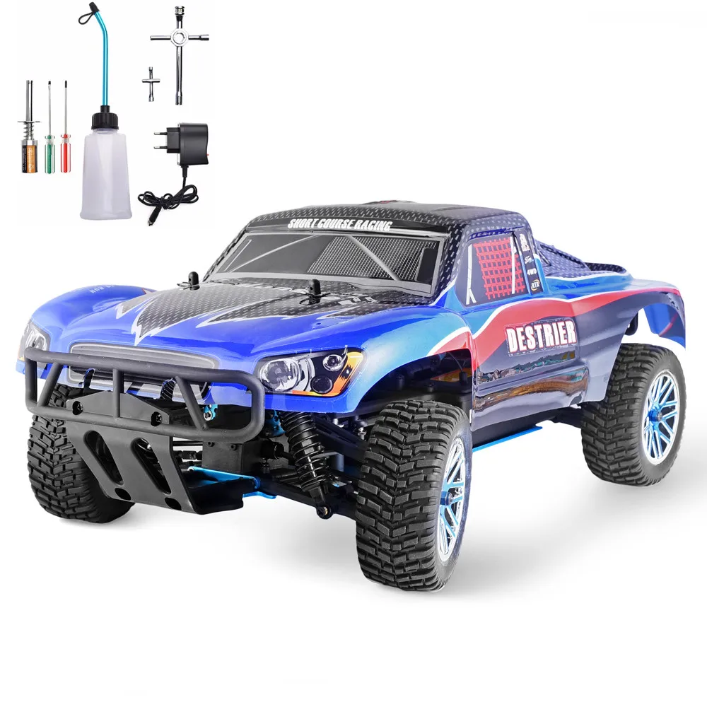 1:10 Scale 4wd Two Speed Rc Toy Nitro Gas Power Off Road Short Course Truck High Speed Hobby Remote Control Car