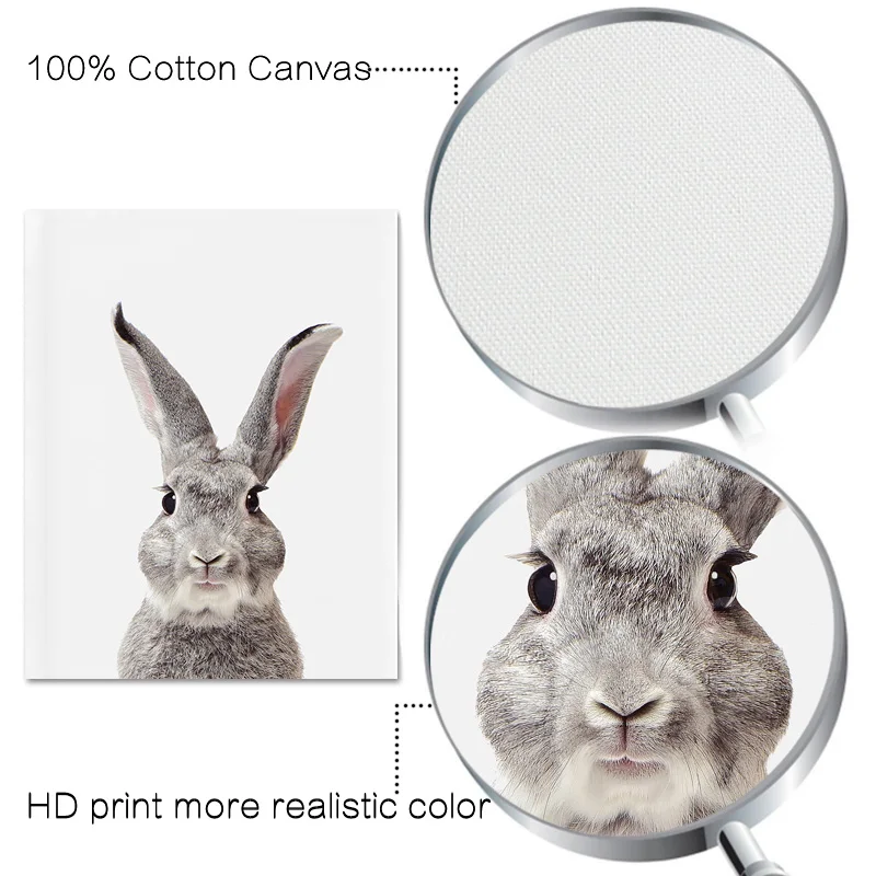 Постеры с животными из кроличьей коровы и свиньи настенная живопись на холсте