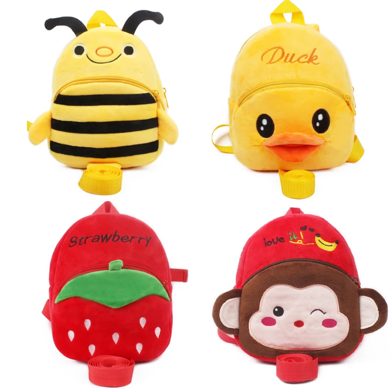 Детский плюшевый рюкзак с мультяшным принтом на 1 3 года|plush backpack|plush cartoon backpackbackpack