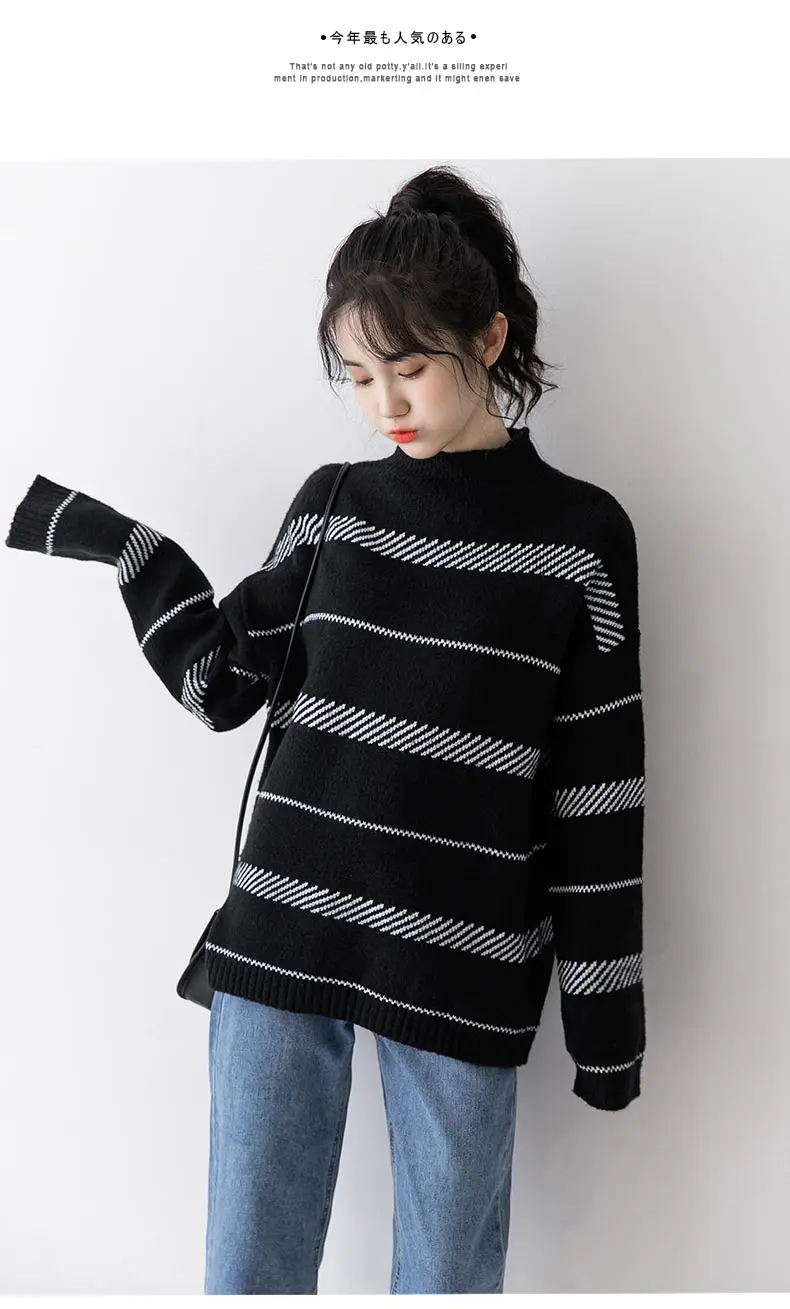

Women Knitted Pullover 2020 Autumn Sexy o-Neck Batwing Sleeve Button Oversized Sweater Casual Loose Solid Female Pullover Tops