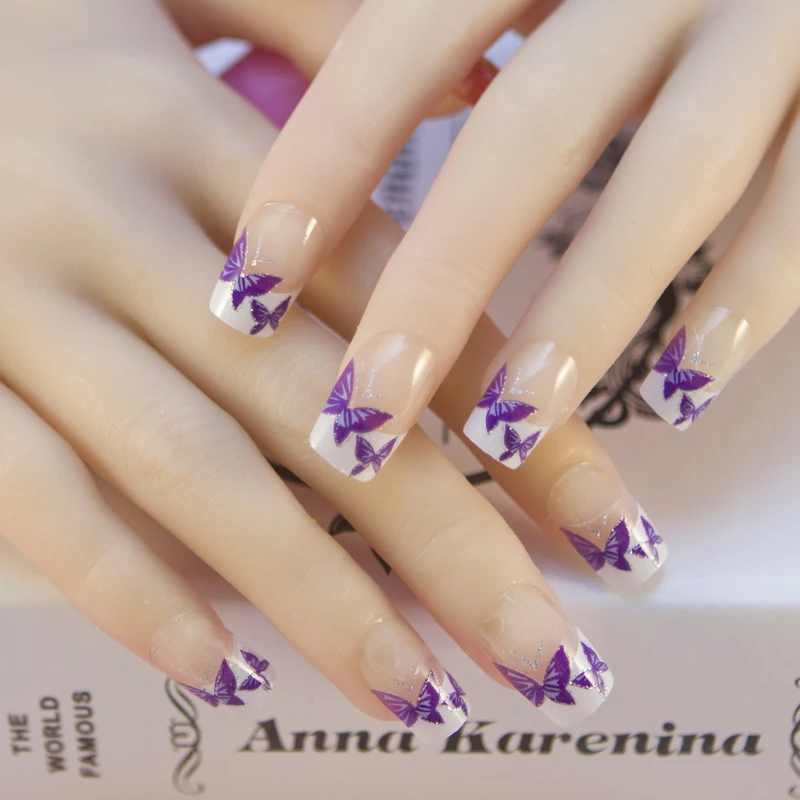 

Накладные ногти 24 шт./компл., 10 размеров, длинные квадратные накладные ногти с клеем для ногтей, полное покрытие, акриловые накладные ногти, п...