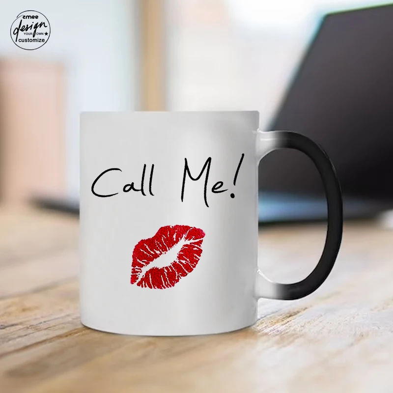 

Valentines Day Gift Red Lips Mug Anniversary Gift Husband Funny Lover Personalized Couple Mug My Adult Spoof Gifts Changing Mug