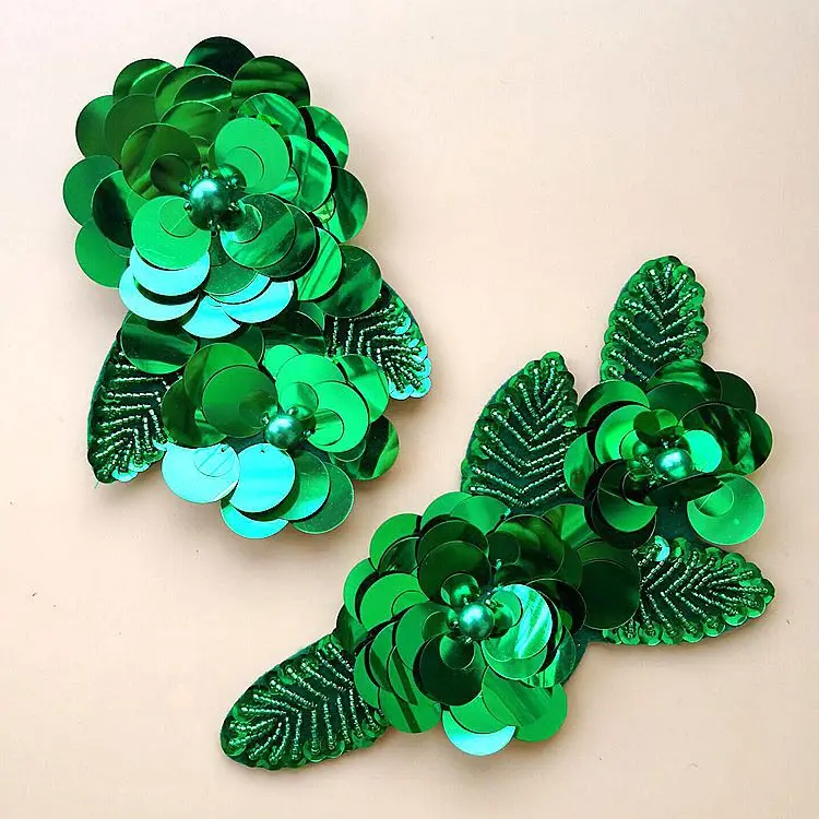 10 шт. красная золотая роза 3D вышивка бисером блестки цветы нашивка одежда