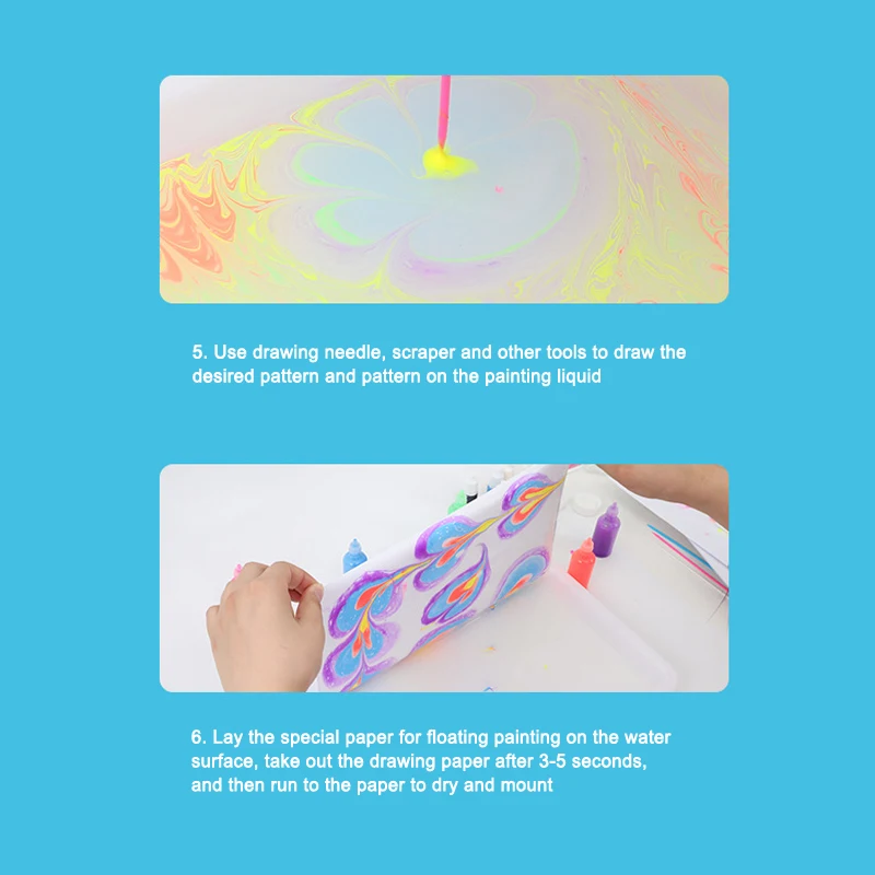 Плавающий Набор для рисования детский набор пигментная мраморная живопись