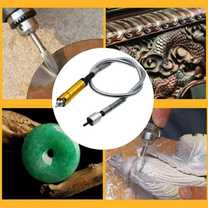 

Rotary Angle Grinder Attachment Flexible Flex Shaft + 0.3-6.5mm Drill Chuck Handpiece For Power Electric Drill Tool 2021 New