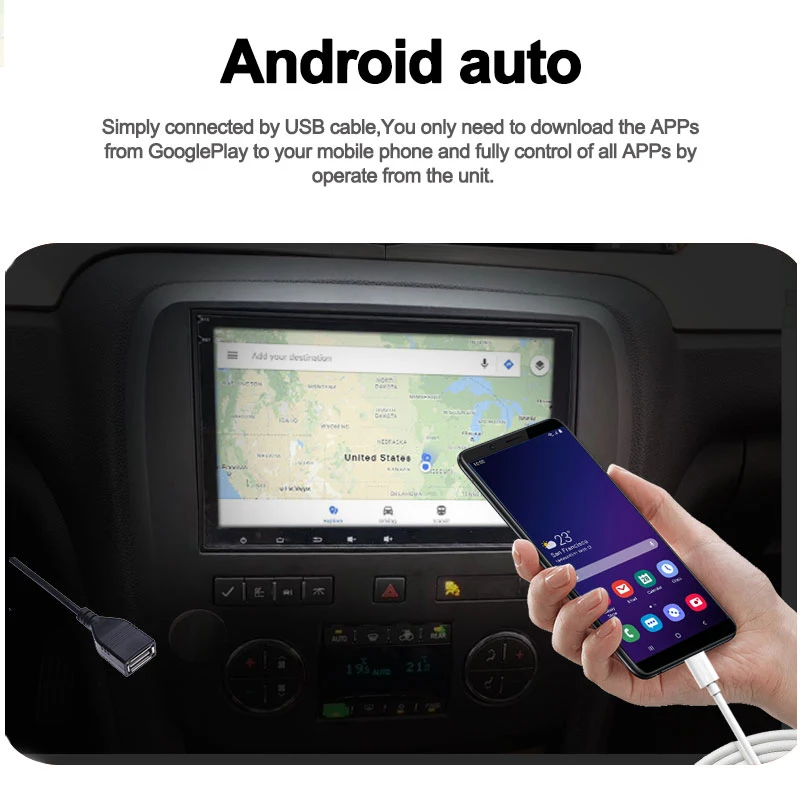 Автомобильный радиоприемник 8 дюймов 2 Din Android 10 встроенный Carplay плеер Bluetooth 4.0 GPS RDS