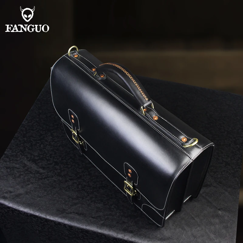 Genuine Leather Laptop Bag Sleeve Case Men's Briefcase Business Shoulder Bags For 13.5 Inch Computer Bag