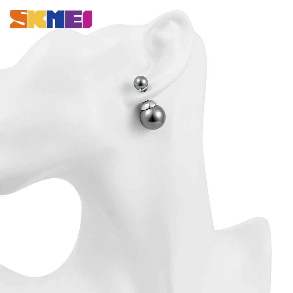 

SKMEI Pearl Women Stud Earrings Fashion Elegant Womens Jewelry Small Round Ladies Girls Ear Ring Accessories Party Earring Clip
