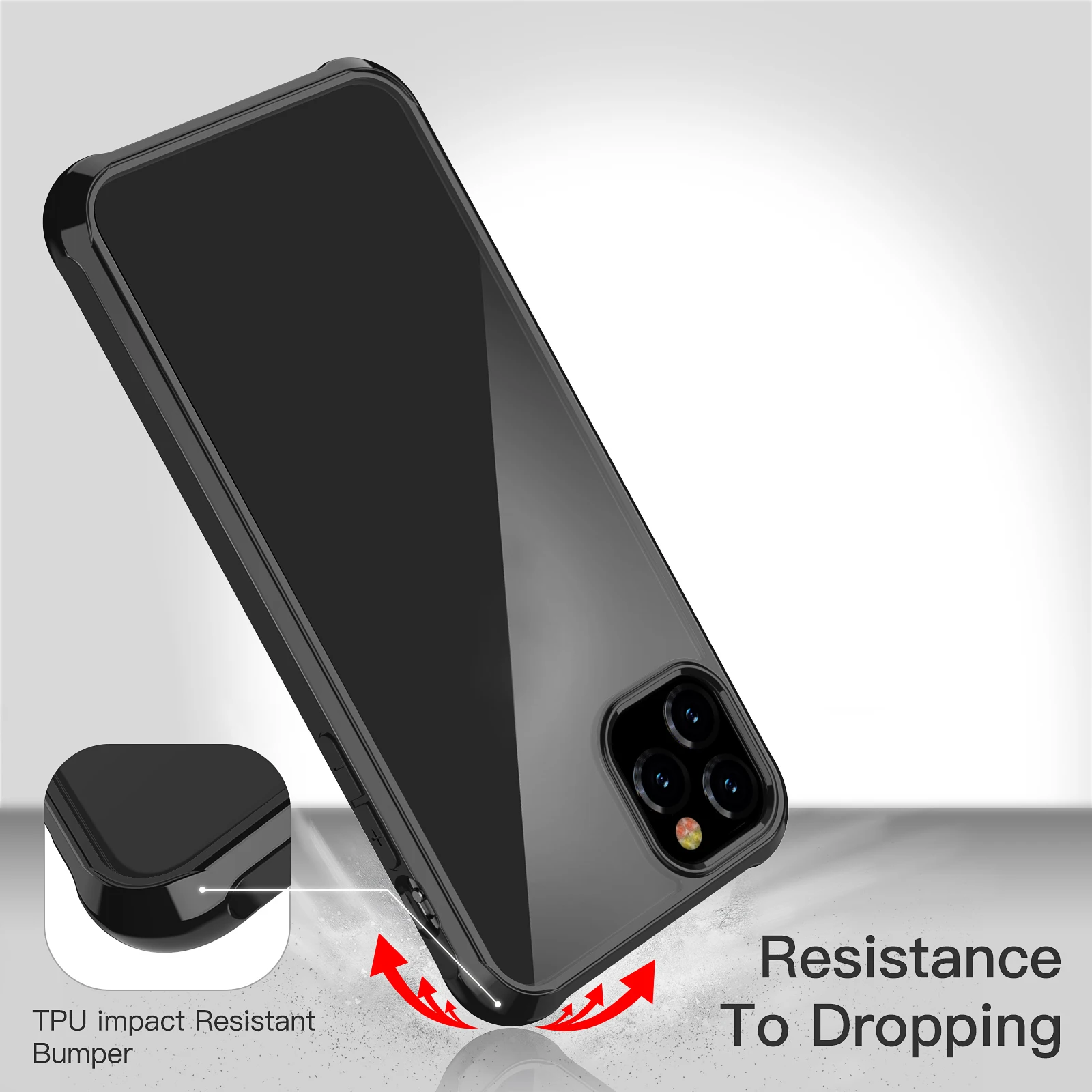 Прозрачный акриловый чехол для iPhone 12 PRO Max XS XR X knockproof силиконовый бампер задний