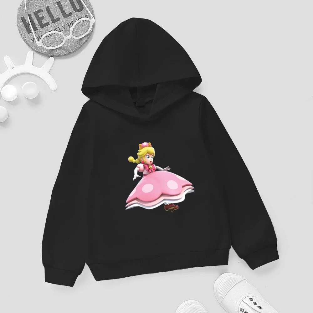 

Kids Clothes Girl Super Mario Game Princess Cartoon Printed Cotton Blouse Sweatshirt For Spring and Fall Girls/Boys Hoodie