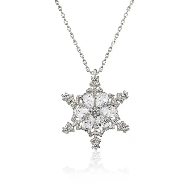 

Real Silver 925 Jewelry Silver Snow Flower Lady Necklace