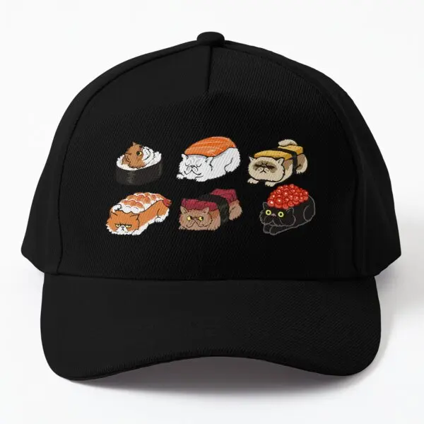 

Sushi Persian Cat Baseball Cap Hat Czapka Mens Spring Hip Hop Fish Solid Color Snapback Casual Bonnet Summer Boys Printed