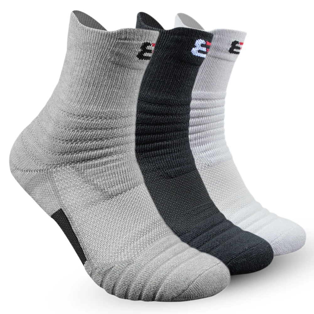 

1 Pair Of Sports Socks Man Basketball Socks Middle Tube Thickening Towel Bottom Cotton Socks For Run Badminton Tennis Sport Sock