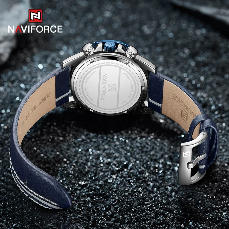 

NAVIFORCE Luxury Watch Men High Quality Leather Band Military Sport Analog Chronograph Quartz Wristwatches Male Waterproof Clock