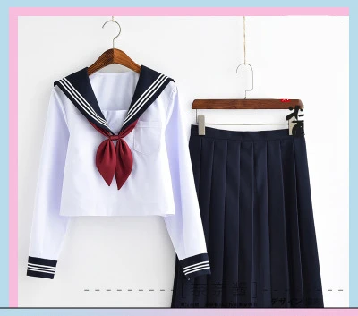 Классический белый матросский костюм Jk школьная форма милое Повседневное платье