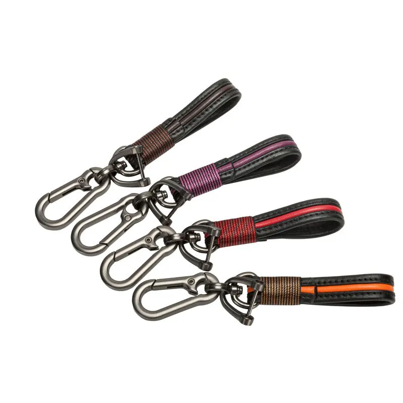 Автомобильный брелок из натуральной кожи с классическим D образным