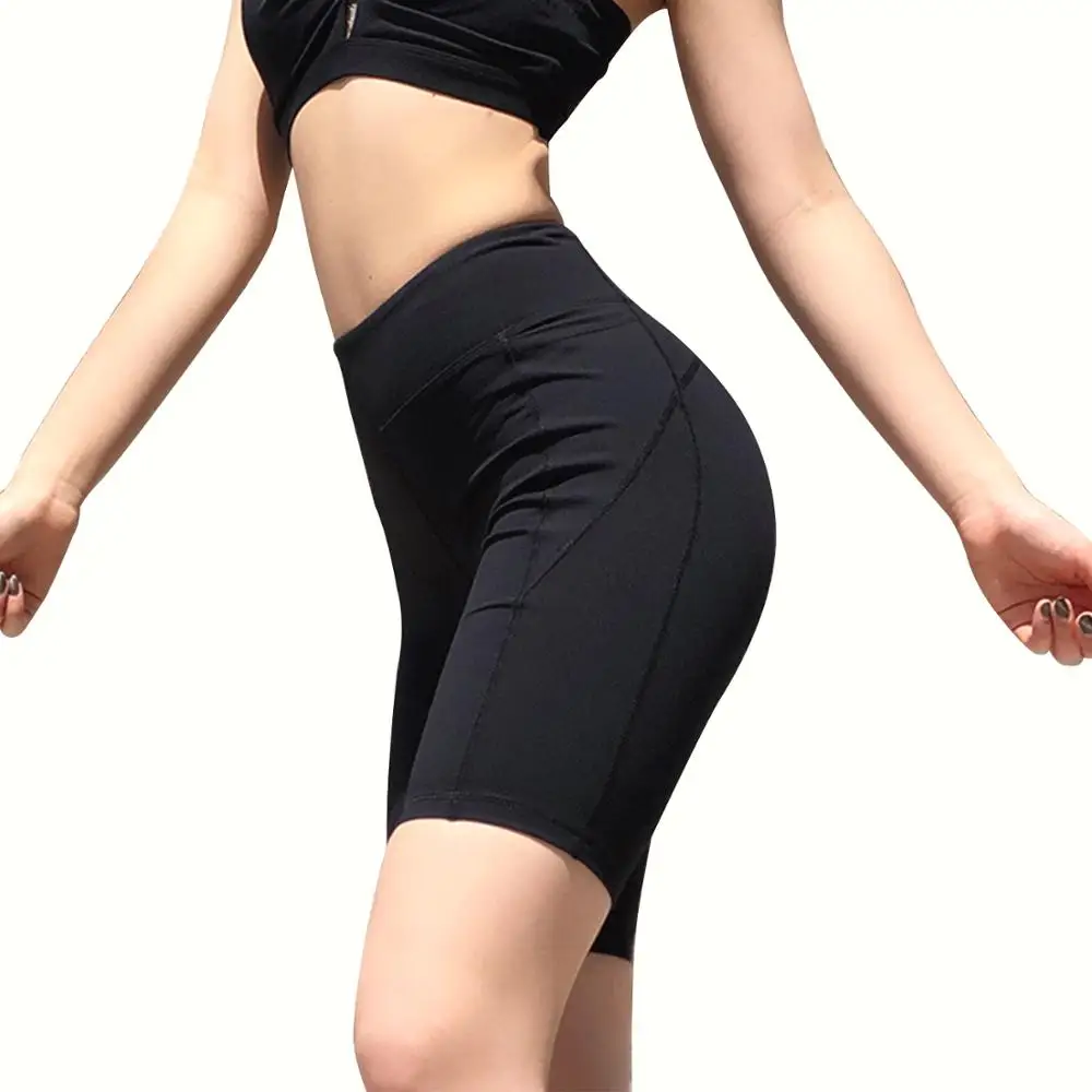 Обтягивающие женские Однотонные эластичные дышащие шорты для йоги непрозрачные
