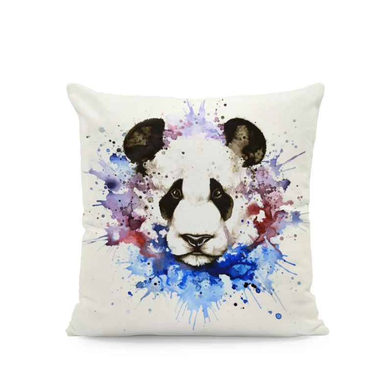 Наволочка с милой мечтой Лев лошадь панда слон животное акварельная Подушка