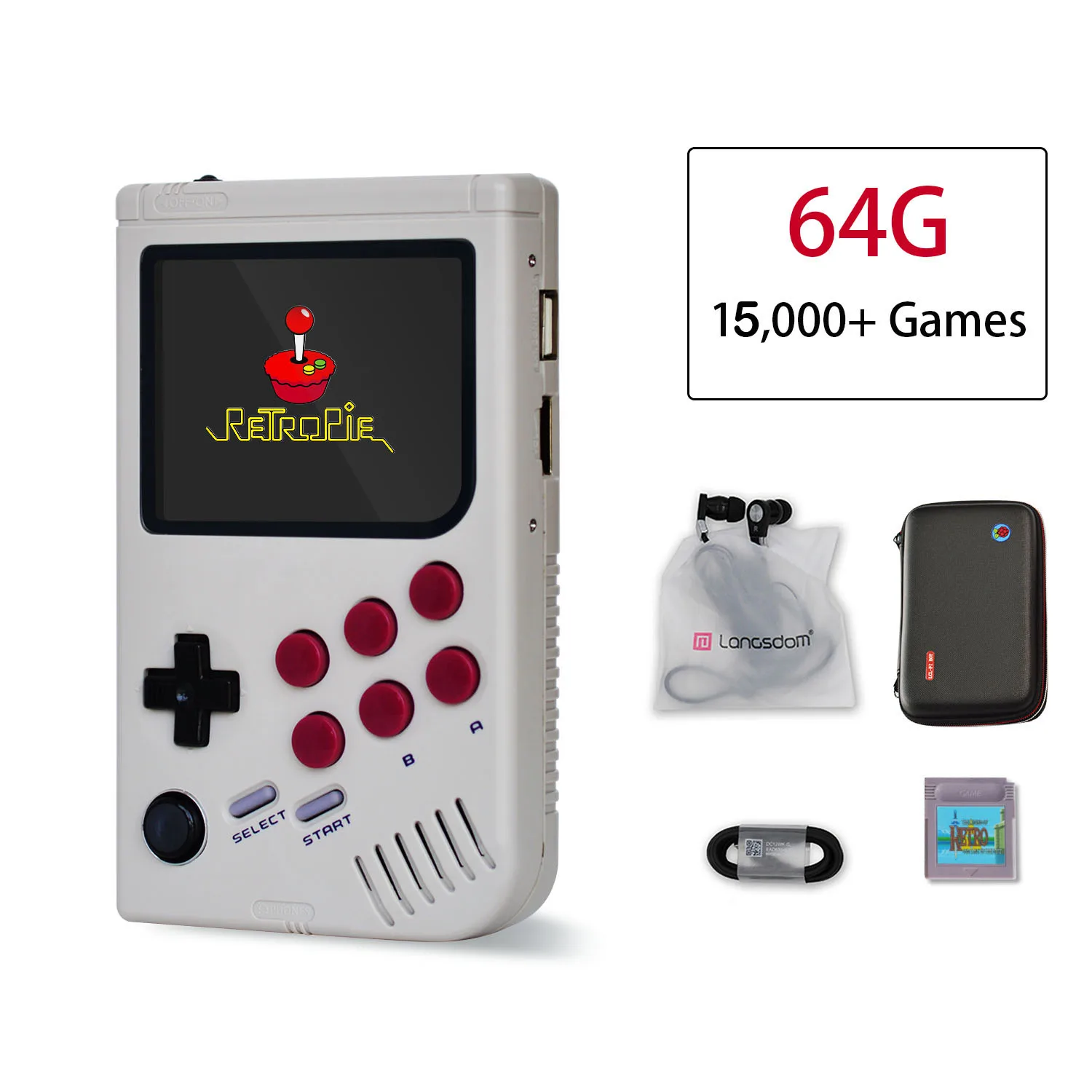 

Dikdoc Handheld Game Console LCL Pi-boy CM4 Mini Portable Retro Game Console 30000 Games HD TV Console Video Gaming Player