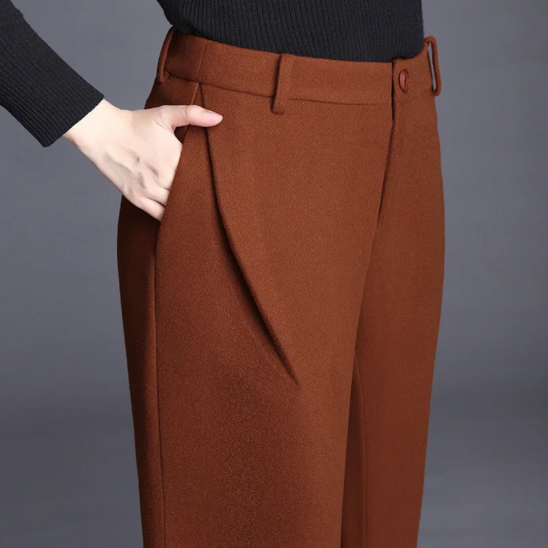 Женские шерстяные шаровары деловые брюки большого размера 5XL 6XL черные серые