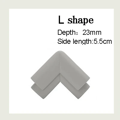 Gray L shape 4 шт./партия, детский силиконовый стол, угол стола, край, накладка на углы, безопасная защита для детей, защита от детей - Цвет: Gray L shape
