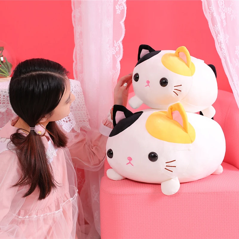 Новый Kawaii милый плюшевый лежащий Кот Игрушка мягкая подушка чучело игрушка кукла