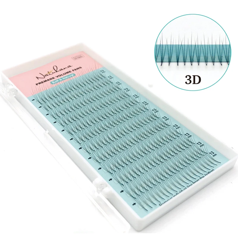 NatuHana Pre Made Russian Volume Fan Eyelash Extensions - 2D to 6D Options - Cilios Lashes image 3