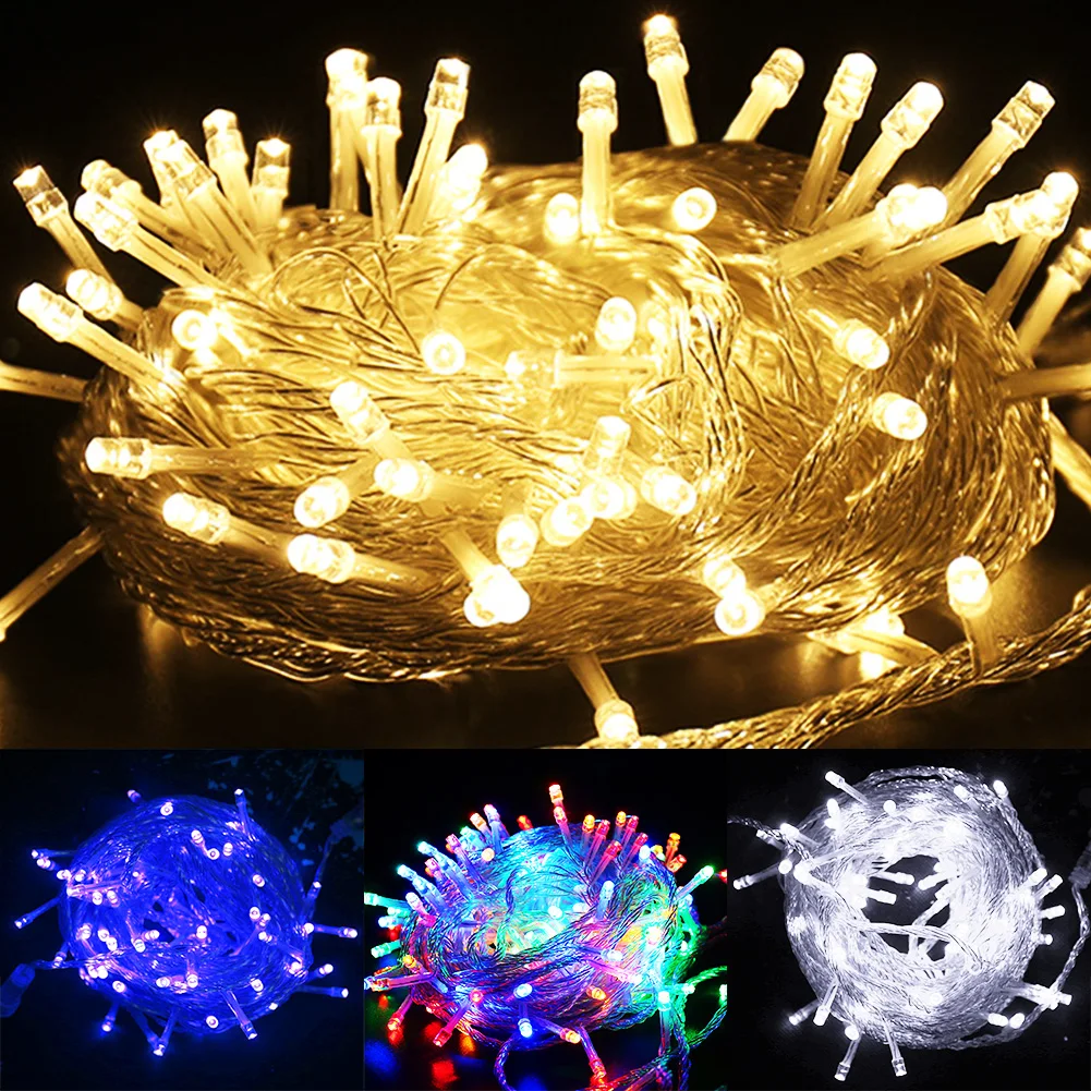 

New holiday LED Christmas String Lights Xmas Bright Decorative String Fairy Lights with 8-Mode for Party Wedding Courtyard Decor