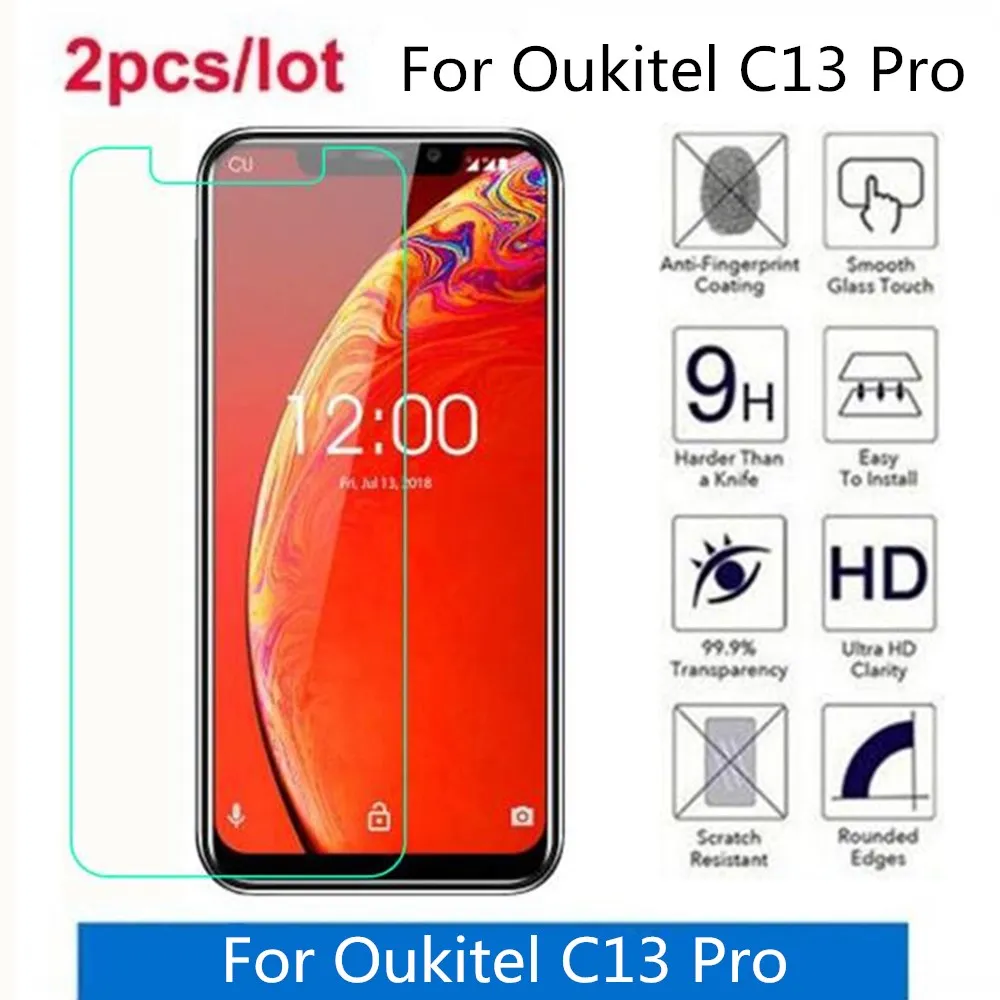 

Закаленное стекло для Oukitel C13 Pro 2.5D Premium, Защитная пленка для экрана на Oukitel C13 профессиональная защитная пленка, стекло