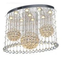 oval chandelier lighting living room foyer k9 crystal led ceiling light for kitchen dining room
