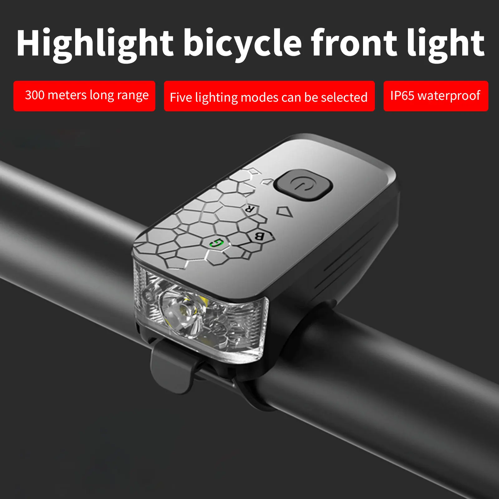 

Bicycle Headlight Night Safe Riding Lamp Bright Light Handlebar Mount Rechargeable Mountain Road Bike Lamp 300m Long Range