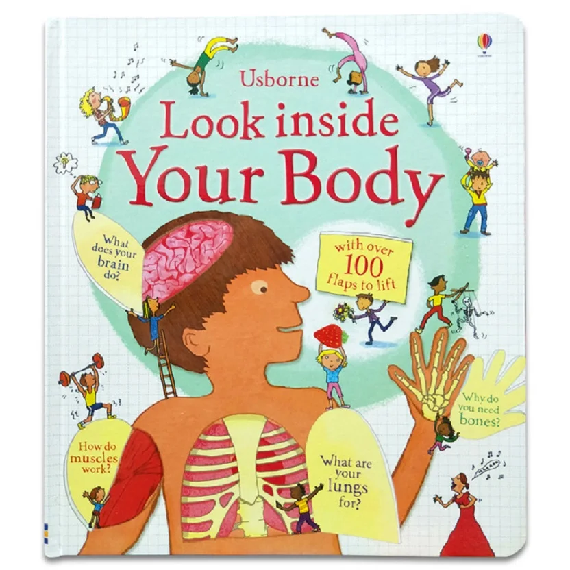 

Britain English 3D Look inside Your Body flap Book Education for Children With over 100 flaps to lift hard cover